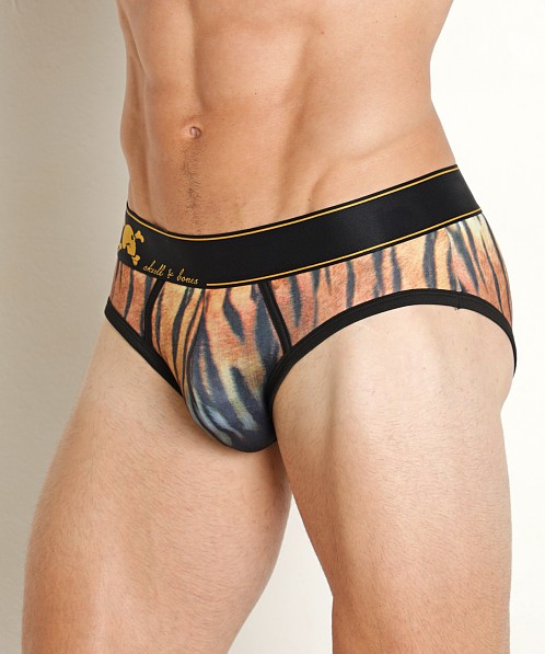 Skull & Bones Brief Tiger Ombre Print