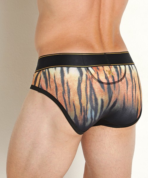 Skull & Bones Brief Tiger Ombre Print