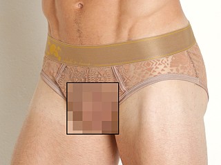 Model in tan Skull & Bones Burnout Brief