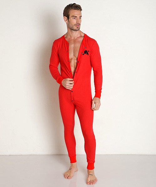 Skull & Bones Signature Union Suit Red