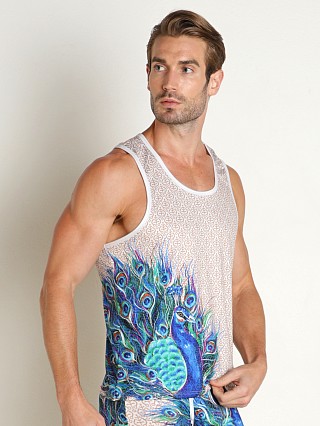 Complete the look: Skull & Bones Tank Top White Peacock Print