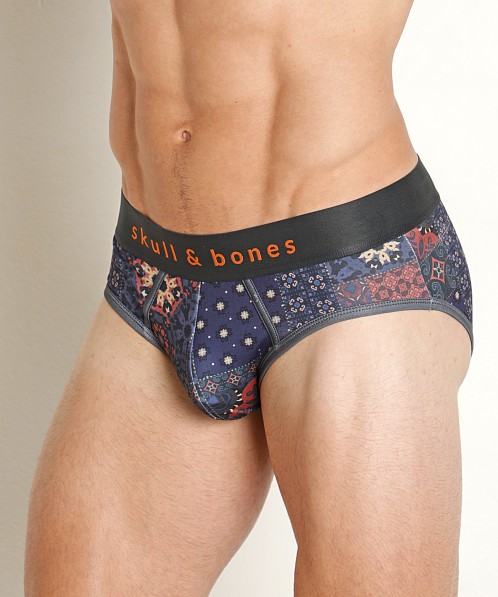 Skull & Bones Brief Patchwork Print