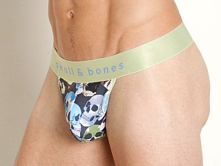 Model in mosaic skull neon print Skull & Bones Thong