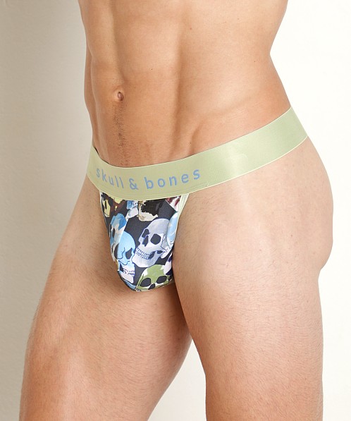 Skull & Bones Thong Mosaic Skull Neon Print