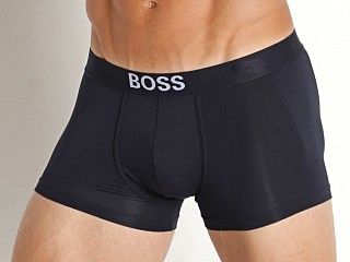 Model in navy Hugo Boss Identity Trunk