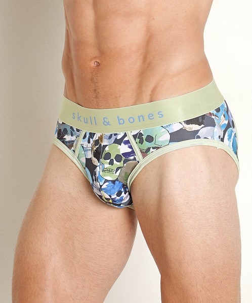 Skull & Bones Peek-A-Boo Brief Mosaic Skull Neon Print