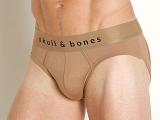 Model in tan Skull & Bones Just The Bones Peek-A-Boo Brief