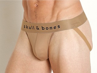 Model in tan Skull & Bones Just The Bones Jockstrap