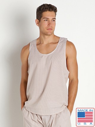 Model in stone Rick Majors Sahara Cotton Pinstripe Tank Top