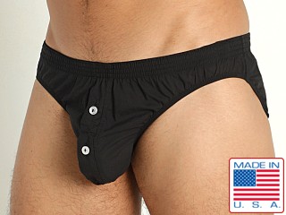 Model in black Rick Majors 100% Cotton Bulge Brief