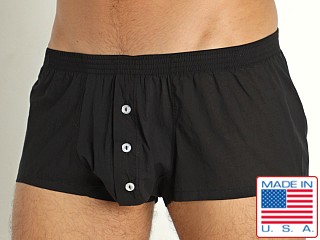 Model in black Rick Majors 100% Cotton Bulge Boxer