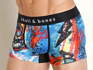 Model in east village graffiti print Skull & Bones Trunk