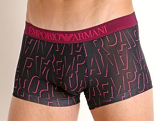 Model in marine print ea Emporio Armani All Over Logo Trunk