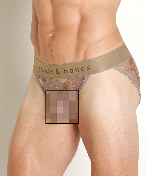 Skull & Bones Mesh Sport Brief Tan Dutch Floral Print