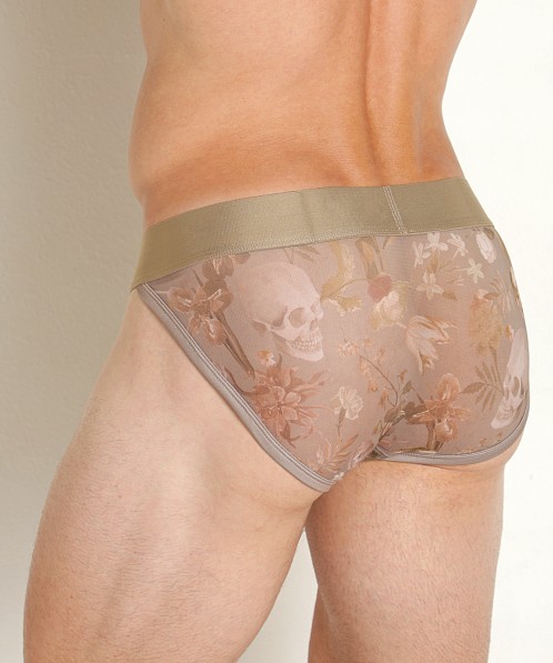 Skull & Bones Mesh Sport Brief Tan Dutch Floral Print