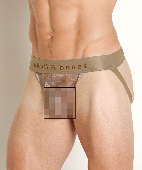 Skull & Bones Mesh Jockstrap Tan Dutch Floral Print