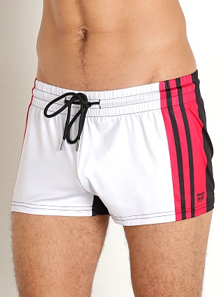 Model in white/black Nasty Pig Hyper Speed Trunk Short