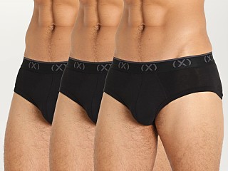 Model in black 2xist (X) Stretch No Show Brief 3-Pack