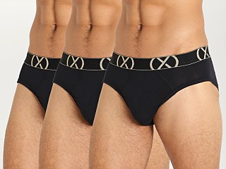 Model in black 2xist (X) Luxe No Show Brief 3-Pack