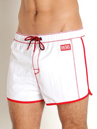 Model in white Diesel Reef-30 Swim Shorts