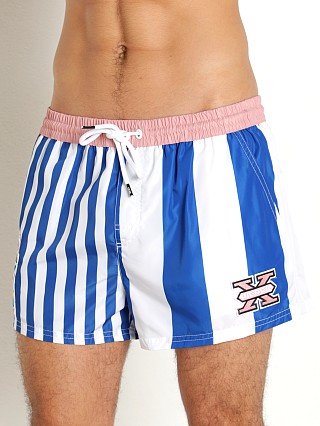 Model in blue/white Diesel  Caybay Swim Short