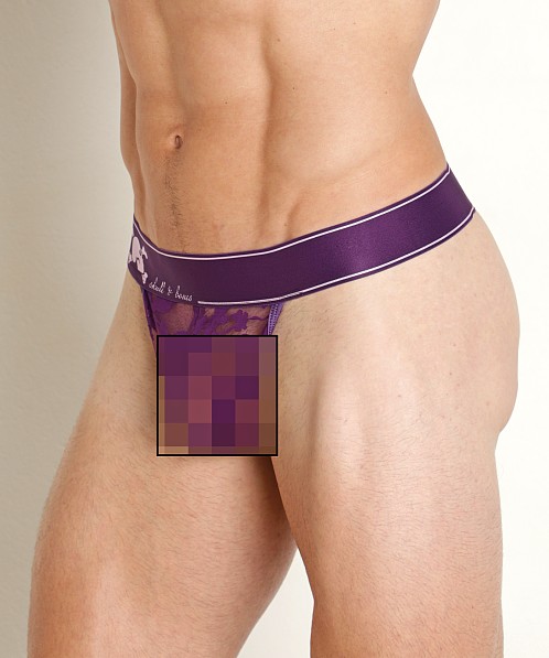 Skull & Bones Burnout Thong Purple