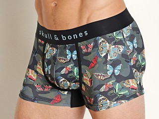 Model in camo butterfly print Skull & Bones Trunk