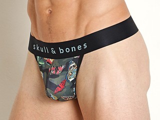 Model in camo butterfly print Skull & Bones Thong