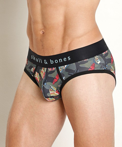 Skull & Bones Brief Camo Butterfly Print