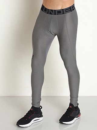 Model in carbon heather Under Armour HeatGear Armour Leggings