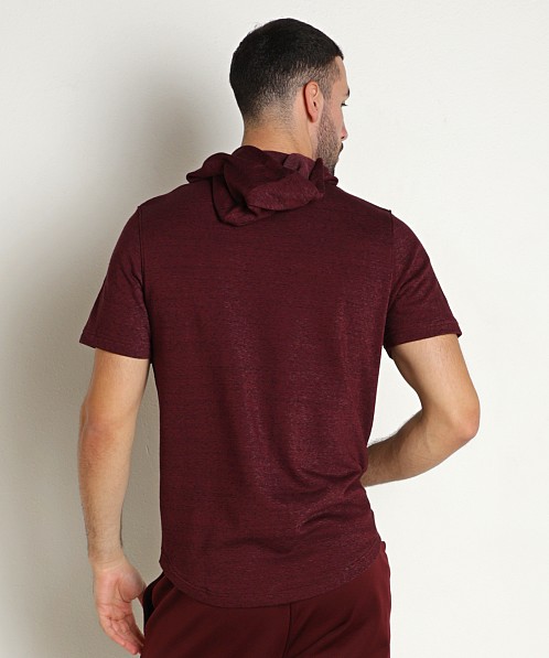 Under Armour Rival Terry Short Sleeve Hoodie Dark Maroon