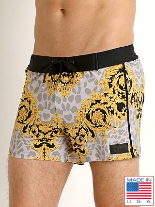 Model in print Sauvage Dolce Vita Italian  Swim Trunk