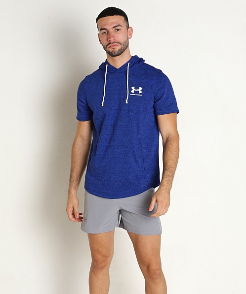 Under Armour Rival Terry Short Sleeve Hoodie Royal Blue