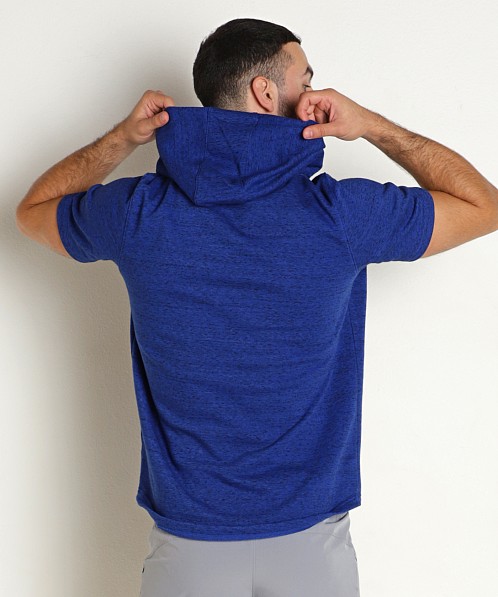 Under Armour Rival Terry Short Sleeve Hoodie Royal Blue