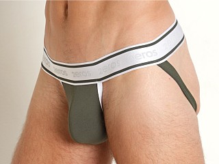 Model in deep depths green 2eros Titan Jockstrap