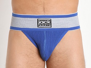 Model in royal/grey Jack Adams Athletic 2.0 Jockstrap