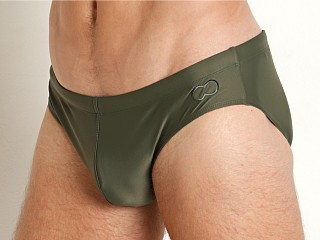 Model in deep depths green 2eros V10 Core Swim Brief