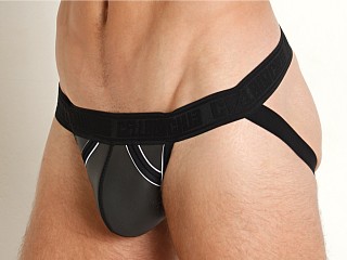 Model in black Cell Block 13 Neoprene Archer Jockstrap