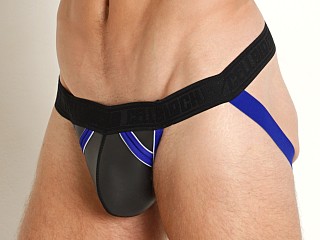 Model in blue Cell Block 13 Neoprene Archer Jockstrap