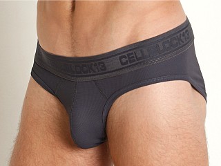 Model in grey Cell Block 13 Brigade Brief