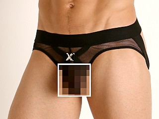 Model in black Gregg Homme X-Tra Jockstrap