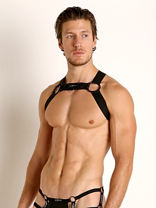 Model in black Gregg Homme Octane 3.0 Harness Top