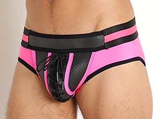 Model in pink Cell Block 13 Kick-Off Neoprene Pouch Brief