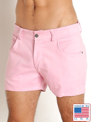 Model in ice pink LASC Corduroy 5-Pocket Short Shorts