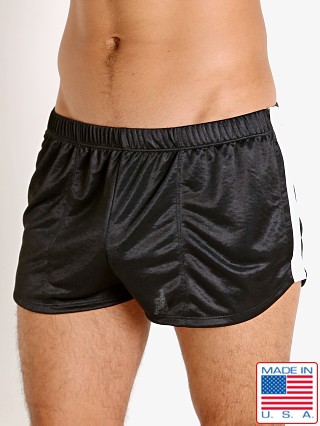 Model in black LASC Matte Jersey Snap Shorts