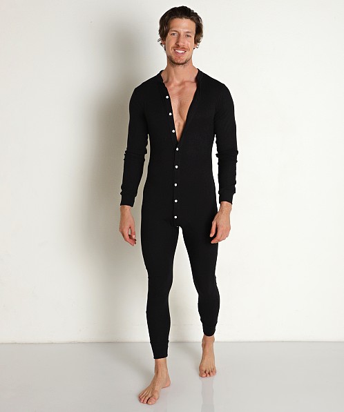 Go Softwear Lumberjack Button Back Union Suit Black