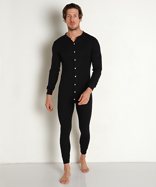 Go Softwear Lumberjack Button Back Union Suit Black