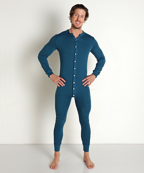 Go Softwear Lumberjack Button Back Union Suit Teal