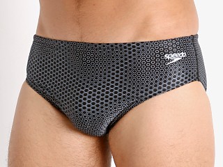 Model in black Speedo Eco Pro LT Hex Breaker Swim Brief