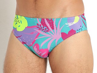 Model in floating floral Speedo One Print Swim Brief